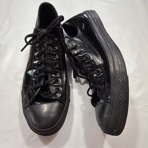 Converse BLACK All Star Chuck Taylor Tuxedo Sneaker 44.5 Patent Leather 10.5 men